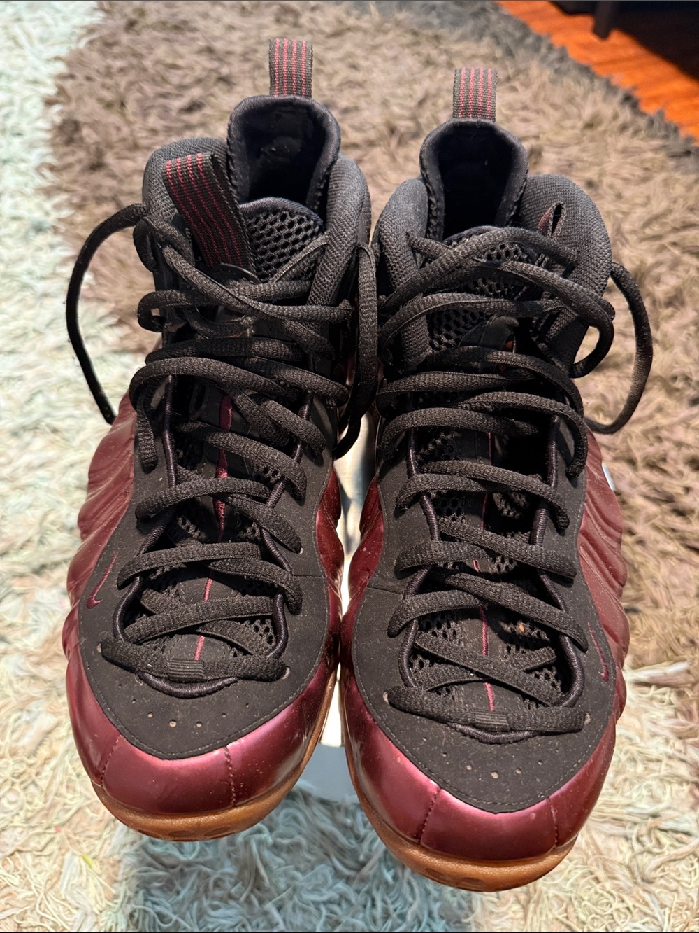 Nike pre-owned FOAMPOSITES Men's Athletic Sneakers in Burgundy and Black - Picture 3 of 16